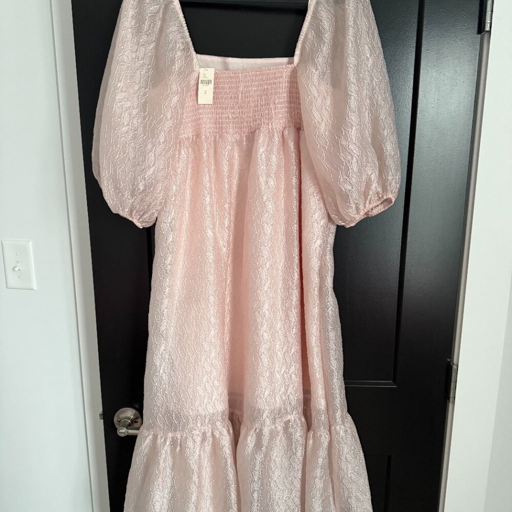NWT by Anthropologie textured puff sleeve dress - Picture 2 of 5